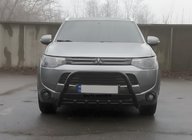 Mitsubishi Outlander 2012-2021 гг. Кенгурятник WT004 Черный (Нержавейка) фото 2