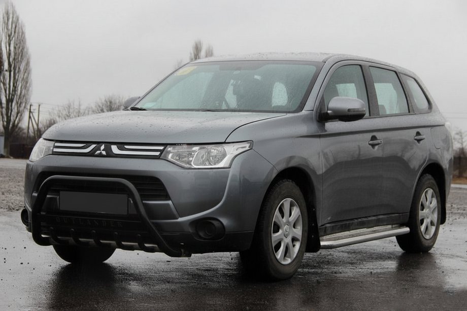 Mitsubishi Outlander 2012-2021 гг. Кенгурятник WT004 Черный (Нержавейка) Image