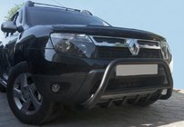 Renault Duster 2008–2017 гг. Кенгурятник без надписи WT003 Черный (нерж.) фото 3
