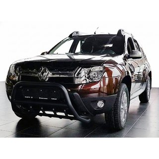 Кенгурятник без надписи WT003 Черный (нерж.) Dacia Duster 2008-2018 гг. фото 1