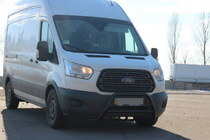 Ford Transit 2014- гг. Кенгурятник WT003 Черный (Нержавеющая сталь) фото 1