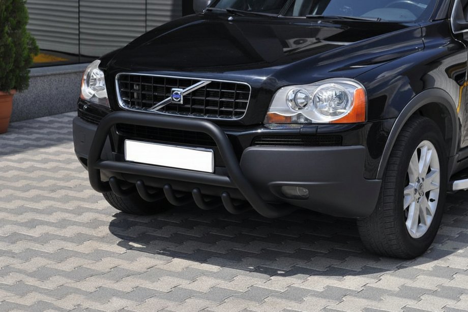 Volvo XC90 2002-2014 гг. Кенгурятник WT003 Черный (Нержавеющая сталь) Image