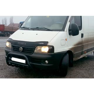 Кенгурятник WT003 Черный (Нержавеющая сталь) Peugeot Boxer 1994-2006 гг. фото 3