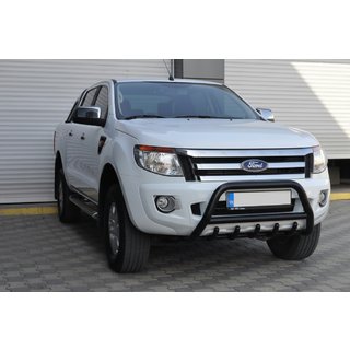 Передняя защита WT003 Черная (Нержавейка) Ford Ranger 2011–2022 гг. фото 3