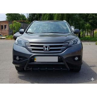 Передняя защита WT003 Черная (Нержавейка) Honda CRV 2012-2016 гг. фото 1