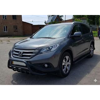 Передняя защита WT003 Черная (Нержавейка) Honda CRV 2012-2016 гг. фото 4