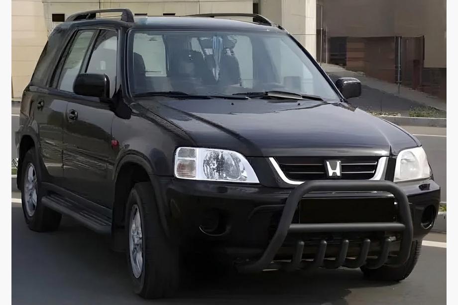 Honda CRV 1996-2001 гг. Кенгурятник WT003 Черный Нержавеющая Сталь Image