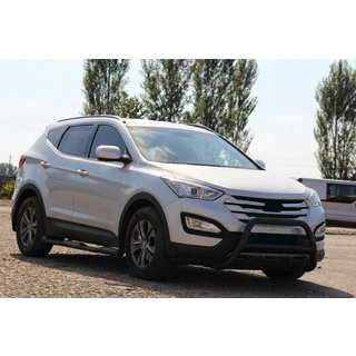 Передняя дуга WT003 Черная (нерж. сталь) Hyundai Santa Fe 3 2012-2018 гг. фото 4