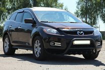 Mazda CX-7 2006-2012 гг. Передняя защита WT003 Черная (Нержавейка) фото 4