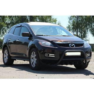 Передняя защита WT003 Черная (Нержавейка) Mazda CX-7 2006-2012 гг. фото 4