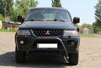 Mitsubishi Pajero Sport 1996-2007 гг. Кенгурятник WT003 Черный Нержавейка фото 4