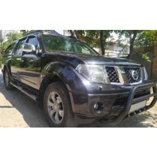 Кенгурятник WT003 Черный Нержавейка Nissan Navara 2006-2015 гг. фото 4