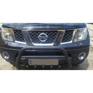 Кенгурятник WT003 Черный Нержавейка Nissan Navara 2006-2015 гг. фото 3