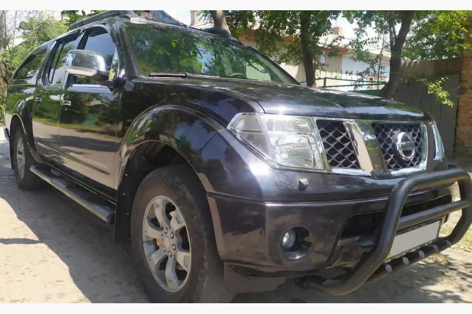 Nissan Pathfinder R51 2005-2014 гг. Кенгурятник WT003 Черный Нержавейка Фото 1