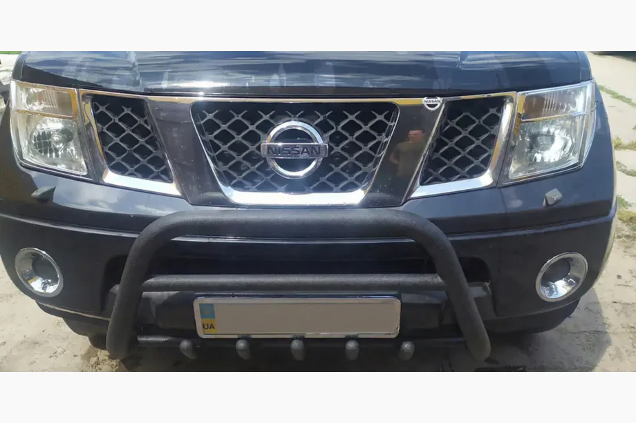Nissan Pathfinder R51 2005-2014 гг. Кенгурятник WT003 Черный Нержавейка Фото 3
