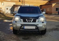 Nissan X-trail T31 2007-2014 гг. Передняя защита WT003 Черная (Нержавейка) фото 5