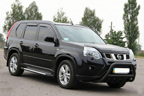 Nissan X-trail T31 2007-2014 гг. Передняя защита WT003 Черная (Нержавейка) фото 6