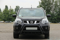 Nissan X-trail T31 2007-2014 гг. Передняя защита WT003 Черная (Нержавейка) фото 7
