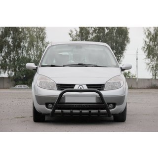 Кенгурятник WT004 Черный (Нержавейка) Renault Scenic/Grand 2003-2009 гг. фото 1