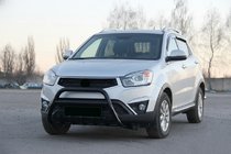 SsangYong Korando 2010-2019 гг. Кенгурятник WT003 Черный (Нержавеющая сталь) фото 3