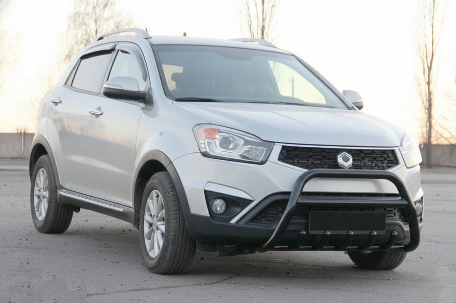 SsangYong Korando 2010-2019 гг. Кенгурятник WT003 Черный (Нержавеющая сталь) Image