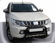 Mitsubishi L200 2015-2024 гг. Кенгурятник WT003 Черный Нержавейка фото 3