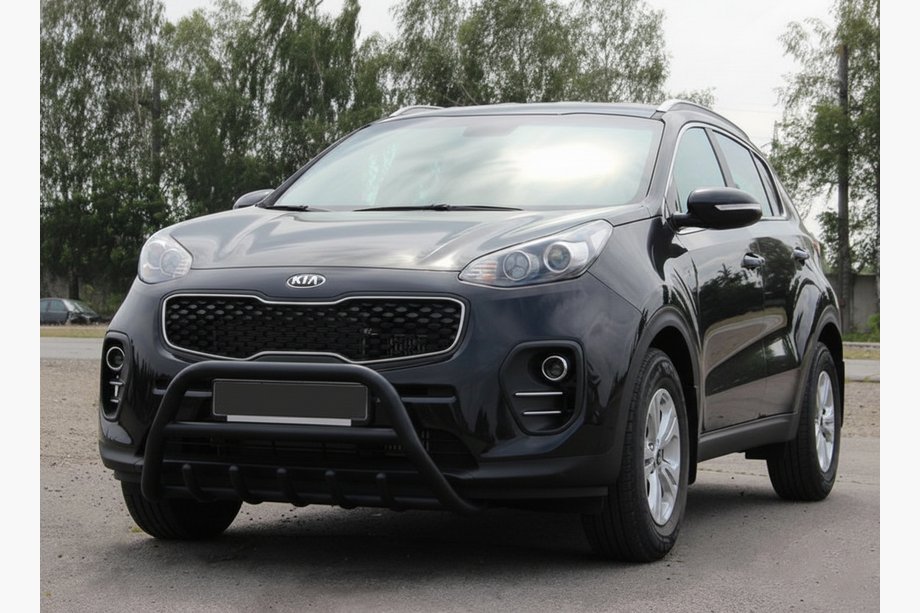 Kia Sportage 2015-2021 гг. Кенгурятник WT003 Черный Нержавейка Image