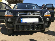 Hyundai Tucson JM 2004- гг. Кенгурятник WT004 Черный (Нержавейка) фото 2