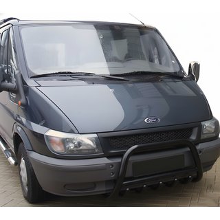 Передняя защита WT003 Черный (2000-2006, Нерж. сталь) Ford Transit 2000–2014 гг. фото 1