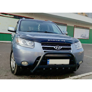 Кенгурятник WT004 Черный (Нержавейка) Hyundai Santa Fe 2 2006-2012 гг. фото 2