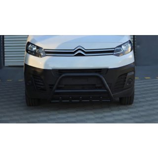 Кенгурятник WT003 Черный Нержавейка Peugeot Traveller 2017- гг. фото 4