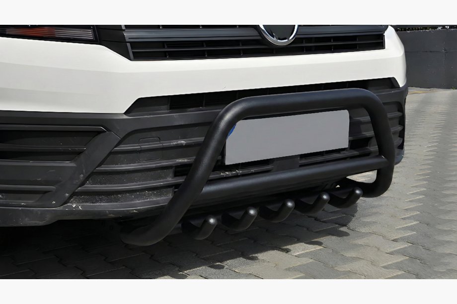 Volkswagen Crafter 2016- гг. Кенгурятник WT003 Черный Нержавейка Image