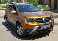 Dacia Duster 2018-2024 гг. Кенгурятник без надписи WT003 Черный (нерж.) фото 5