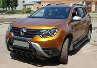 Dacia Duster 2018-2024 гг. Кенгурятник без надписи WT003 Черный (нерж.) фото 4