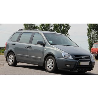 Кенгурятник WT003 Черный Нержавейка Kia Carnival 2002-2013 гг. фото 3