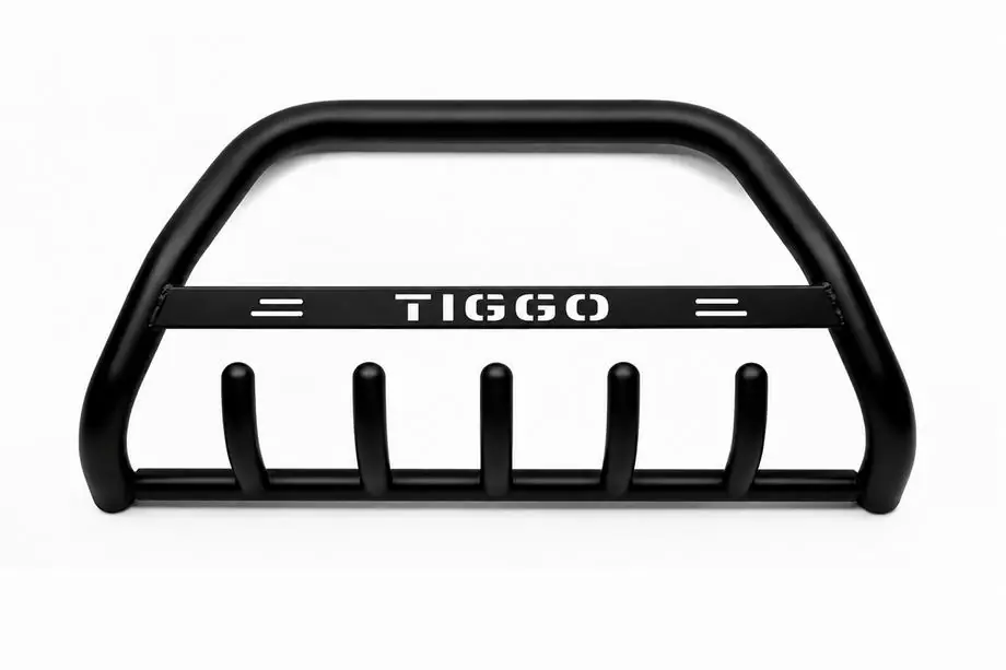 Chery Tiggo 1 2005-2016 гг. Кенгурятник WT004 Черный (Нержавейка) Image