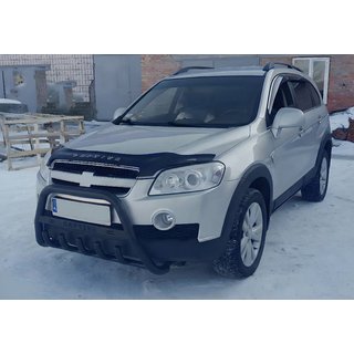 Кенгурятник WT004 Черный (Нержавейка) Chevrolet Captiva 2006-2019 гг. фото 1