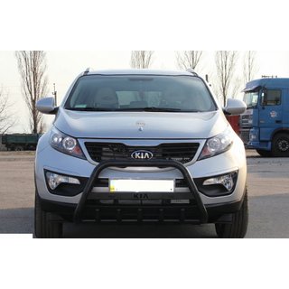 Кенгурятник WT004 Черный (Нержавейка) Kia Sportage 2010-2015 гг. фото 2
