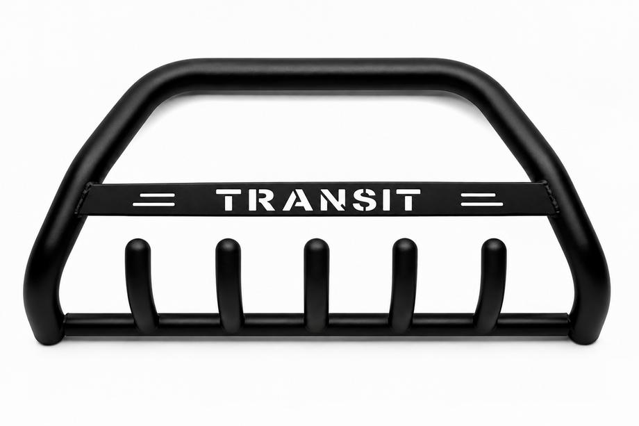 Ford Transit 1991-2000 гг. Кенгурятник WT004 Черный (Нержавейка) Image