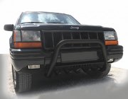 Jeep Grand Cherokee WJ 1999-2004 гг. Кенгурятник WT004 Черный (Нержавейка) фото 1