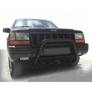Кенгурятник WT004 Черный (Нержавейка) Jeep Grand Cherokee WJ 1999-2004 гг. фото 1
