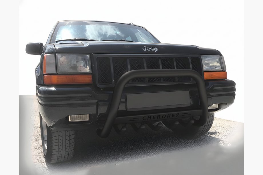 Jeep Grand Cherokee WJ 1999-2004 гг. Кенгурятник WT004 Черный (Нержавейка) Image