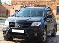 Mitsubishi Outlander 2001-2006 гг. Кенгурятник WT003 Черный Нержавейка фото 4