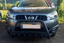 Nissan Qashqai 2007-2010 гг. Кенгурятник WT004 Черный (Нержавейка) фото 1