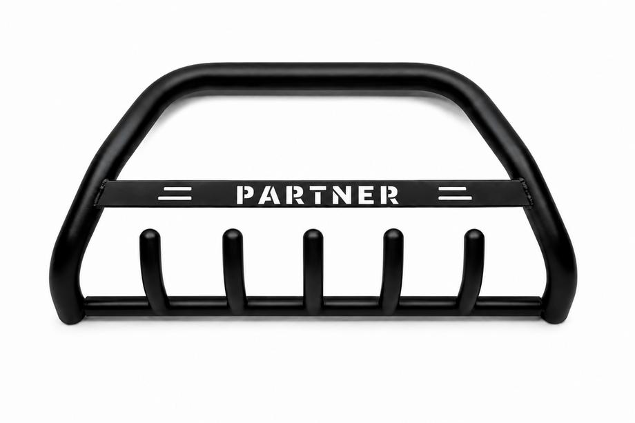 Peugeot Partner Tepee 2008-2018 гг. Кенгурятник WT004 Черный (Нержавейка) Image