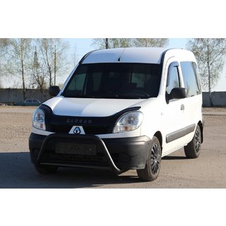 Кенгурятник WT004 Черный (Нержавейка) Renault Kangoo 1998-2008 гг. фото 3