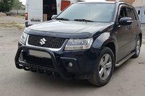 Suzuki Grand Vitara 2005-2017 гг. Кенгурятник WT004 Черный (Нержавейка) фото 5