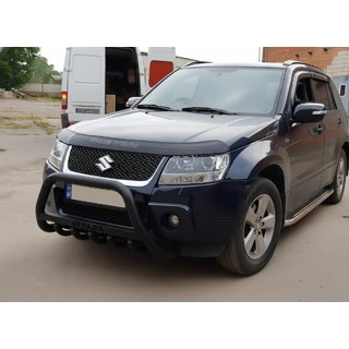 Кенгурятник WT004 Черный (Нержавейка) Suzuki Grand Vitara 2005-2017 гг. фото 1