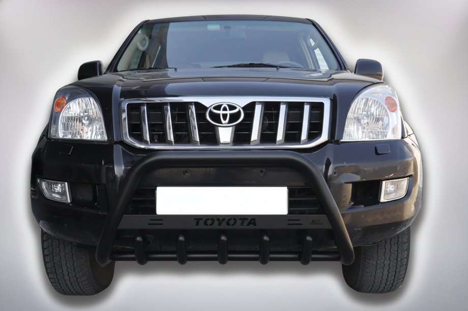 Toyota Land Cruiser Prado 120 2002-2009 гг. Кенгурятник WT004 Черный (Нержавейка) Image