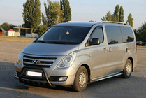 Hyundai H300, H1, Starex 2008-2020 гг. Кенгурятник WT003 Черный Нержавейка фото 3